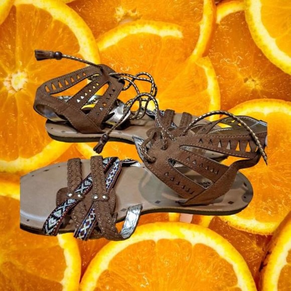 Arizona Jeans Ankle Wrap Sandals‎ Size 10M - Picture 1 of 8